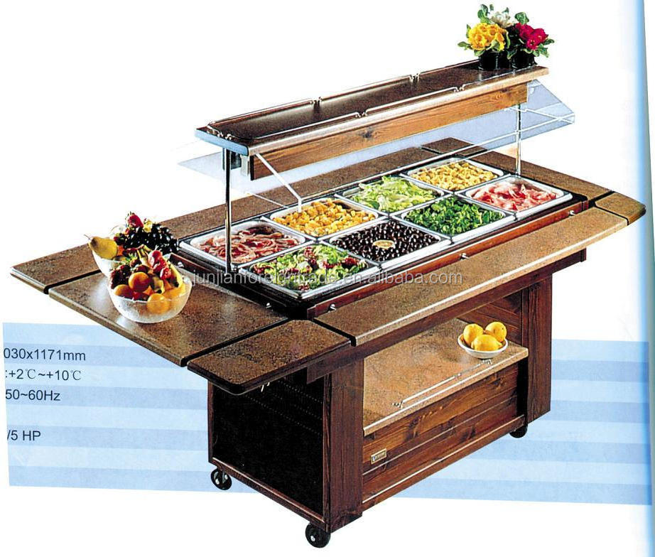 Luxury Marble Salad Bar display counter commercial refrigerator counter top salad bar cabinet,Guangzhou manufacturer