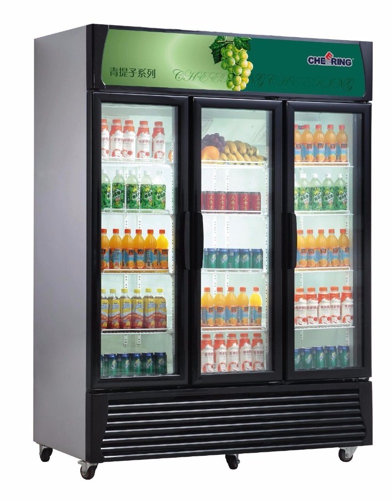 used single door supermarket display beverage refrigerator cooler