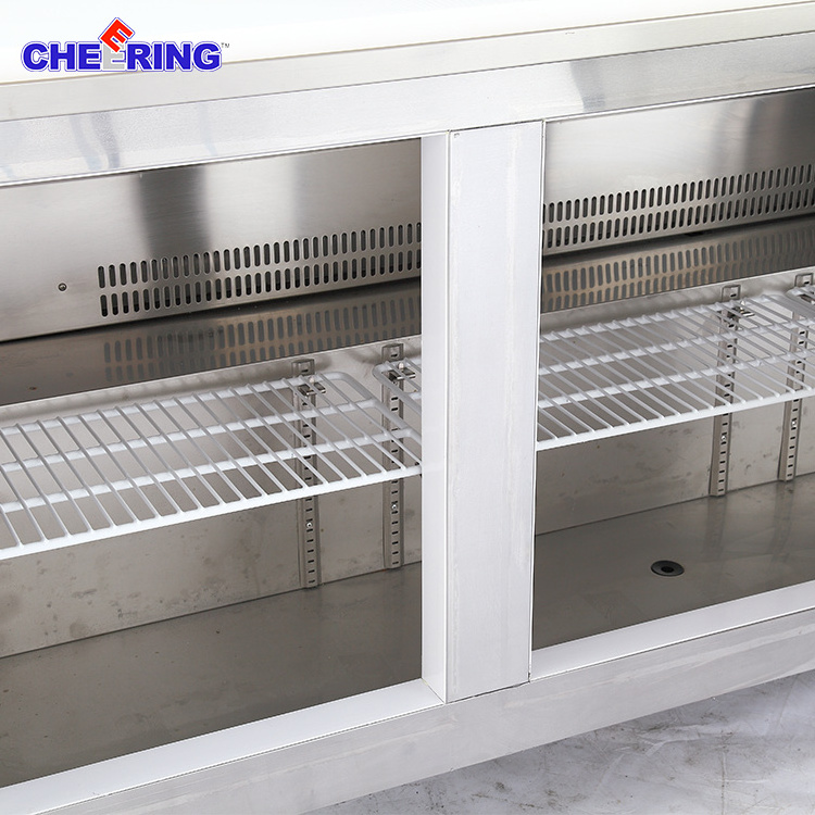 Hot sale Kitchen Equipment 3 Door Stainless Steel Refrigerator Prep Table fridge pizza counter chiller