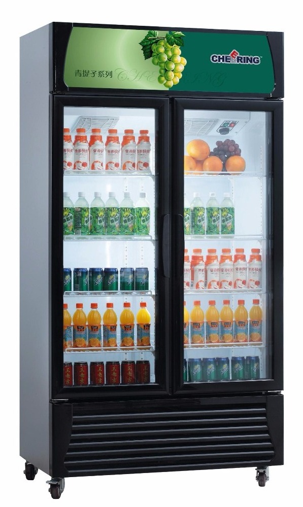 used single door supermarket display beverage refrigerator cooler