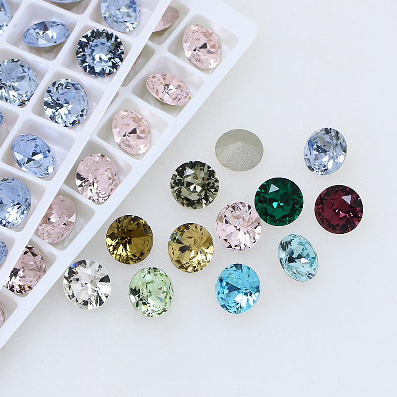 Wholesale Chaton 3051 Diamond K9 Crystals Point Back Fancy Stone Round Glass Rhinestone For garment jewelry diy accessories