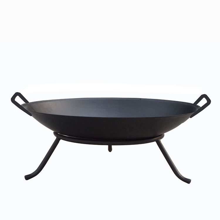 Steel Fire Pit Outdoor Wood Burning Bbq Camping Round Heater With Stable Stand For Outdoor Grill