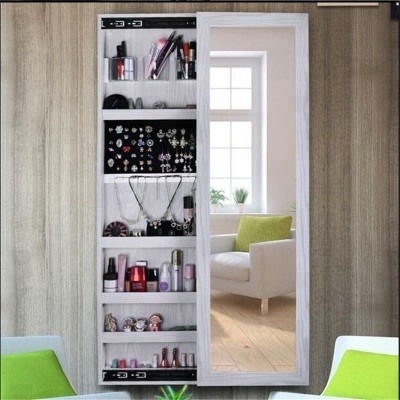 china supplier wood bedroom furniture wooden wall hanging sliding door jewelry cabinet with door mirror