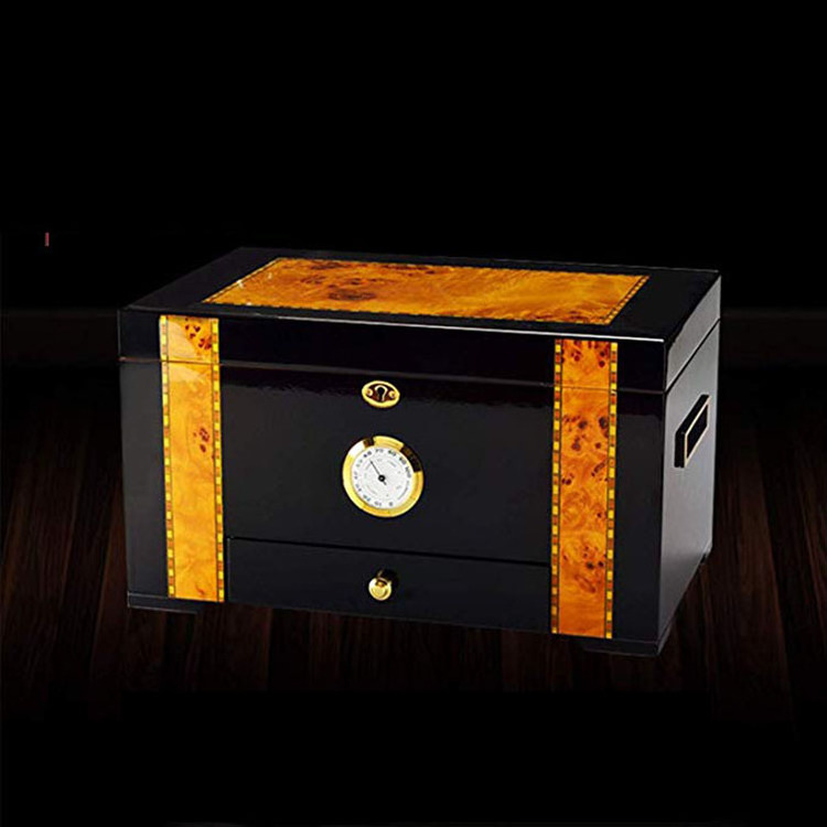 Front Mounted Hygrometer And Humidifier Desktop Cigar Humidor