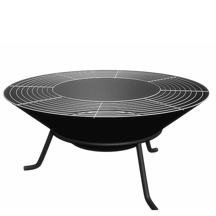 Steel Fire Pit Outdoor Wood Burning Bbq Camping Round Heater With Stable Stand For Outdoor Grill