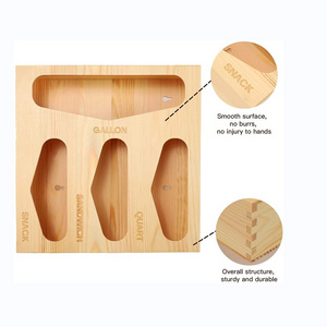 Kitchen Drawer Wooden Food Storage Bag Organizer Storage Wall Mount Fit for Most Brand Wood Bag Storage Organizer Box