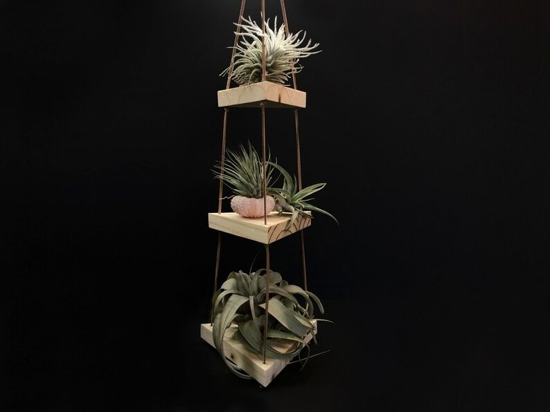 String Plant Shelves 3 Tier Hanging Shelf Triangle Plant Hanger Gift Air Plant Holder