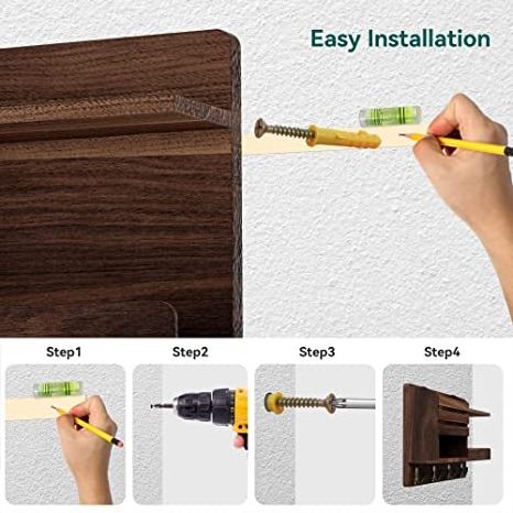 JUNJI  Home Organizer Wood Rack Wall Mount for Purse Coat Dog Leash Hanger Wallet Sunglasses Storage