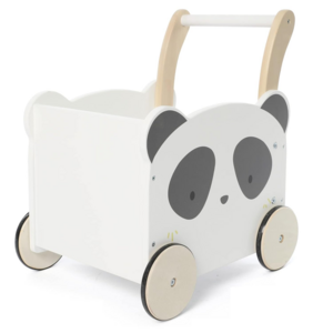 Baby Shower Gift 2-in-1 Toddler Push & Pull Toys Learning Walker Stroller Walker with Wheels Panda Wooden Baby Push Walker