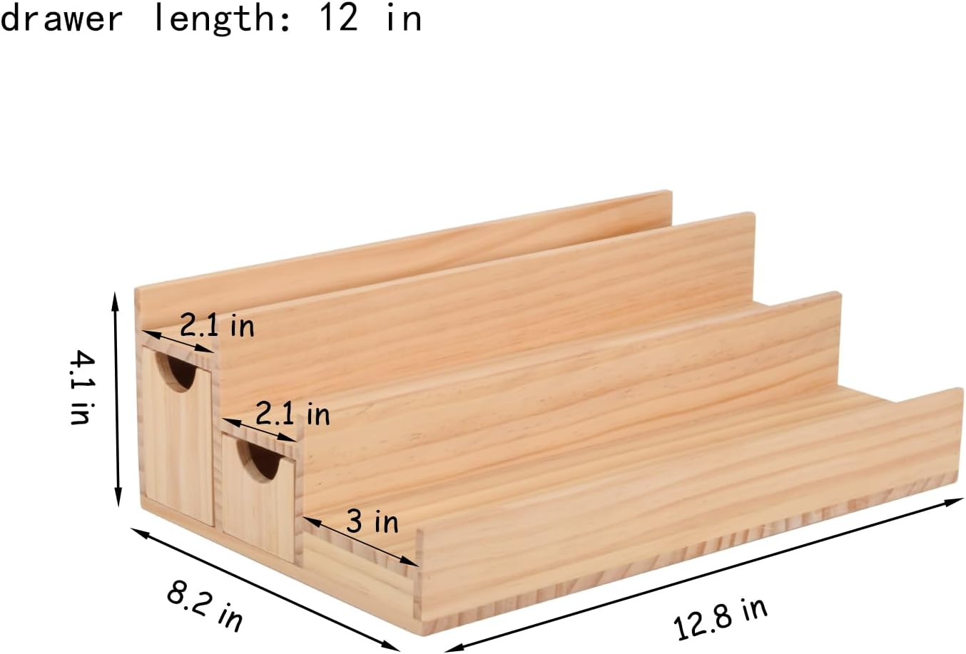 3 Tier Display Risers Stand Wood Perfume Stand Organizer with Drawer Men Funko Pop Figure Wood Display Stand