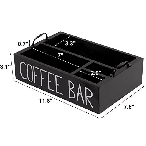 JUNJI Coffee Station Wood Coffee Bar Accessories for Counter Farmhouse K-cup Coffee Pod Holder Storage Basket