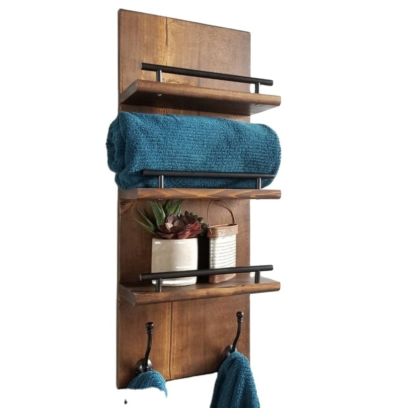 Floating Shelf Organizer 3 Tier Bathroom Shelf Towel Rack Entryway Organizer Bathroom Organizer