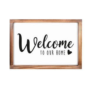 JUNJI Welcome to Our Home Sign Rustic Farmhouse Decor for the Home Sign Wall Decorations for Living Room wall sign