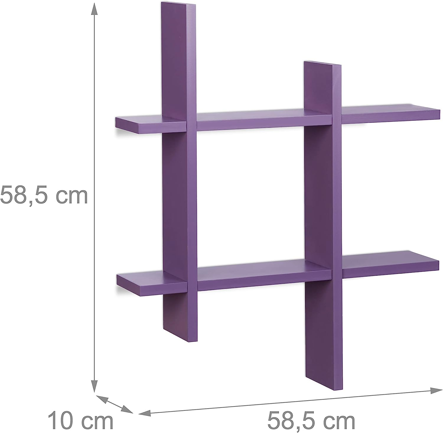 Solid Wood Wall-Mounted Floating Shelf Unit with 6 Compartments Mount Decoration Furniture Floating Wall Shelf