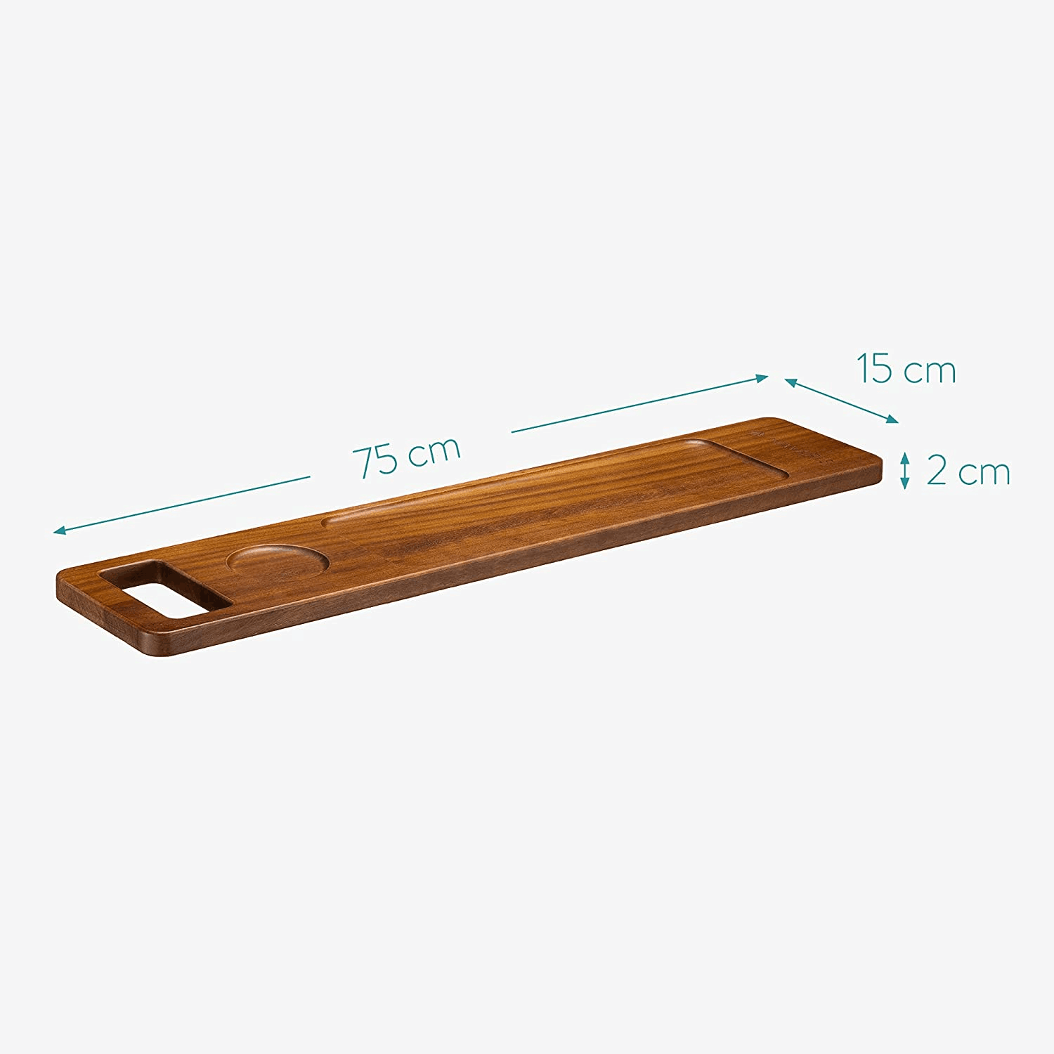 JUNJI Rustic  Board Bath Caddy Shelf Tray  Wine Glass Holder Tray Over Bathtub Rack Support Shelf with Handle