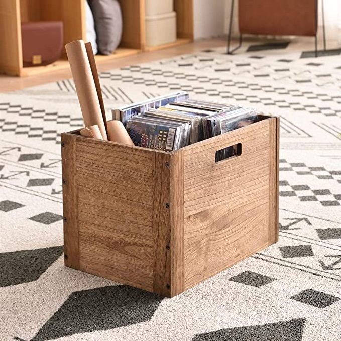 JUNJI Wood Storage Cube Basket Bins Organizer for Home Books Clothes Toy Modular Open Cubby Storage BOX