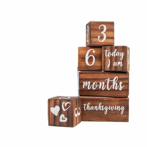 Personalized Baby Wood Monthly Milestone Block Rustic Baby Nursery Decor Wood Baby Gift Milestone Block