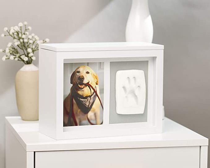 Custom-made Wholesale Personalized Cherry Finish MDF Wood Human Urn Wooden Pet Urns with Photo Frame For Ashes