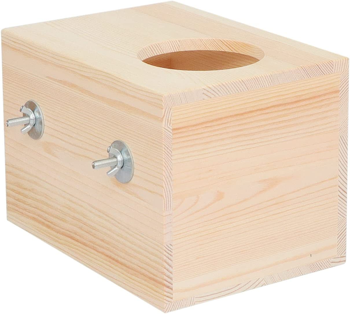 JUNJI Wood Pet Hut Hideout Natural Wooden Small Animal Hideout for Hamster Squirrel