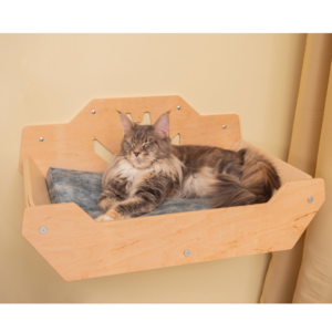 Cozy couch wood shelf for large cat breeds solid wood cat lounge & hammock indoor wall mounted wood cat bed