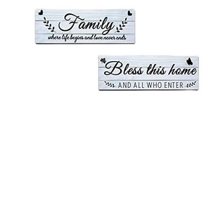 JUNJI  Decor Home Sweet Home Art Wooden Wall Signs Family Hanging Plaque Wood Sign Home Wall Decoration