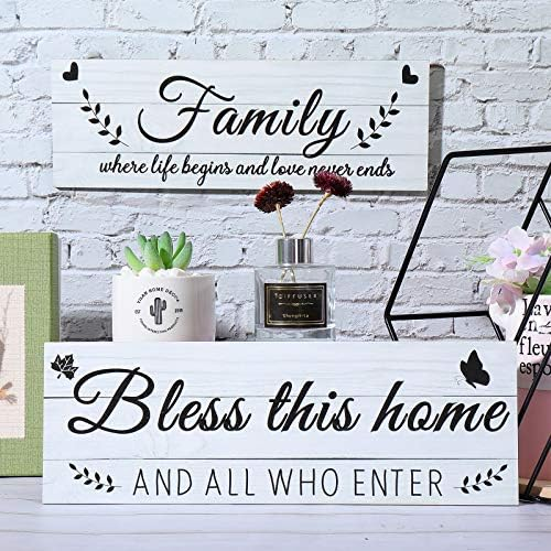 JUNJI  Decor Home Sweet Home Art Wooden Wall Signs Family Hanging Plaque Wood Sign Home Wall Decoration