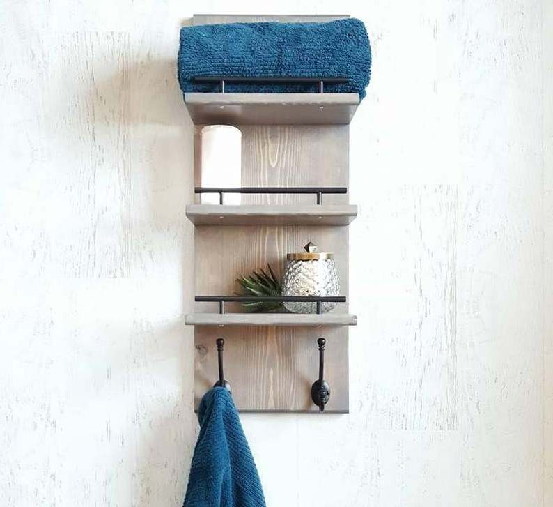 Floating Shelf Organizer 3 Tier Bathroom Shelf Towel Rack Entryway Organizer Bathroom Organizer