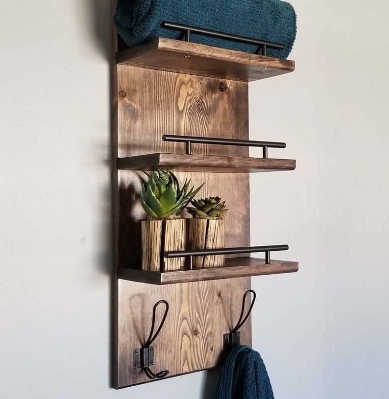 Floating Shelf Organizer 3 Tier Bathroom Shelf Towel Rack Entryway Organizer Bathroom Organizer