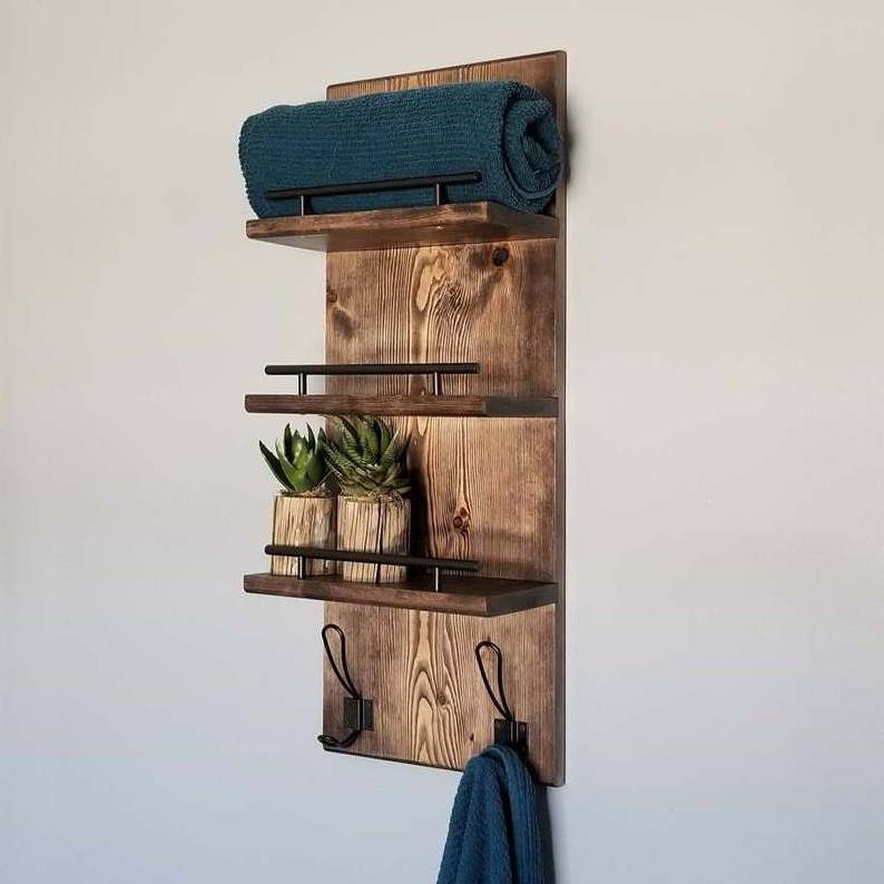 Floating Shelf Organizer 3 Tier Bathroom Shelf Towel Rack Entryway Organizer Bathroom Organizer