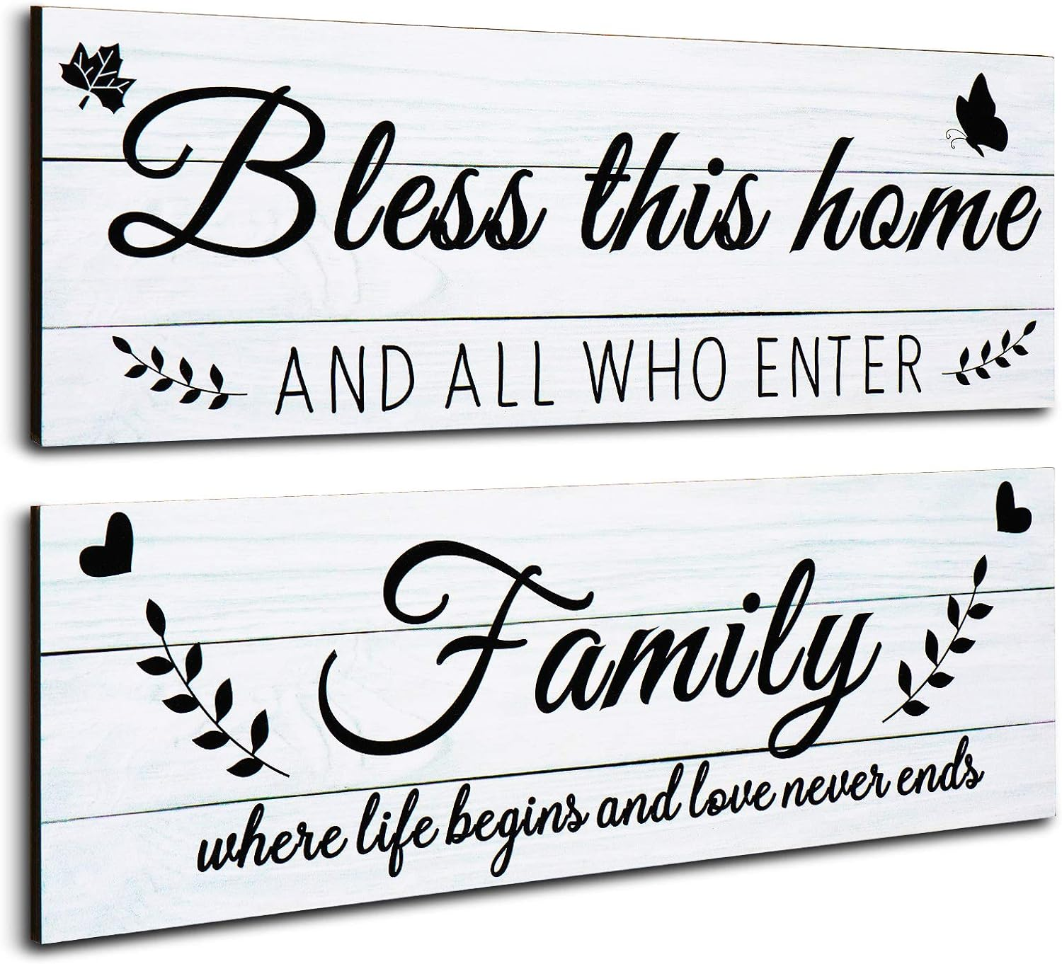 JUNJI  Decor Home Sweet Home Art Wooden Wall Signs Family Hanging Plaque Wood Sign Home Wall Decoration