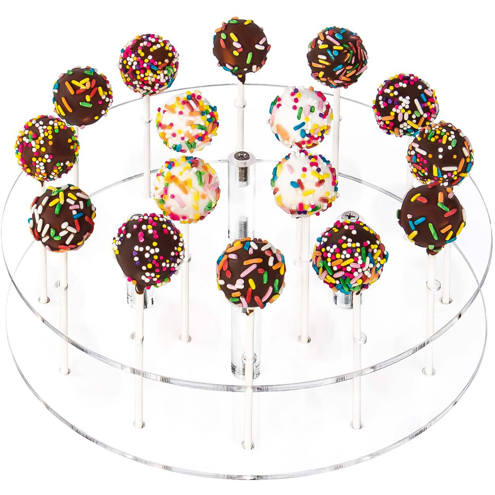 Acrylic Display Stand 16-Hole Stick Lollipop Holder Cake Pop Display Stand Suitable For Wedding Birthday Party Candy Decoration