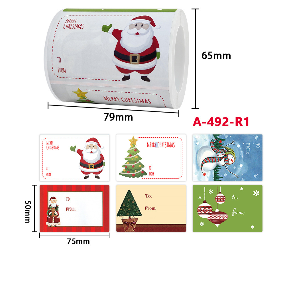 Christmas stickers Decorative stickers Cute Santa Claus Children's labels Environmental labels Name stickers