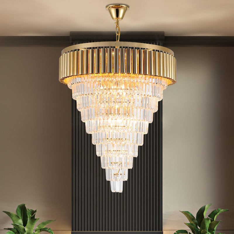 Light luxury postmodern crystal chandelier living room dining room duplex corridor bedroom entry creative villa stair lamp