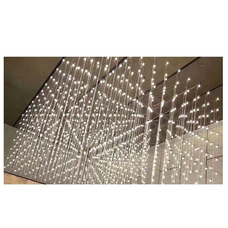 Large hotel lobby light cube chandelier custom manufacturers professional sales office sand table area chandelier