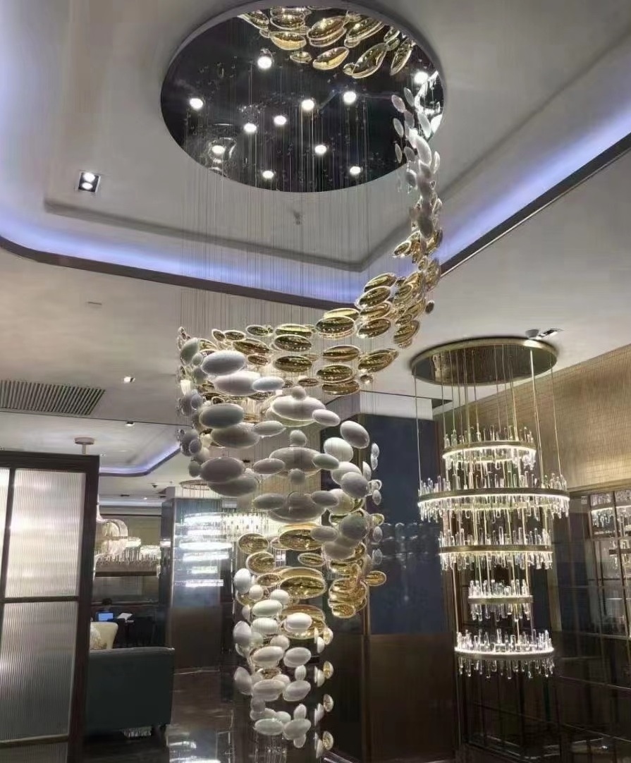 Creative Luxury Designer Postmodern LED Crystal glass Chandelier lighting for staircase living room