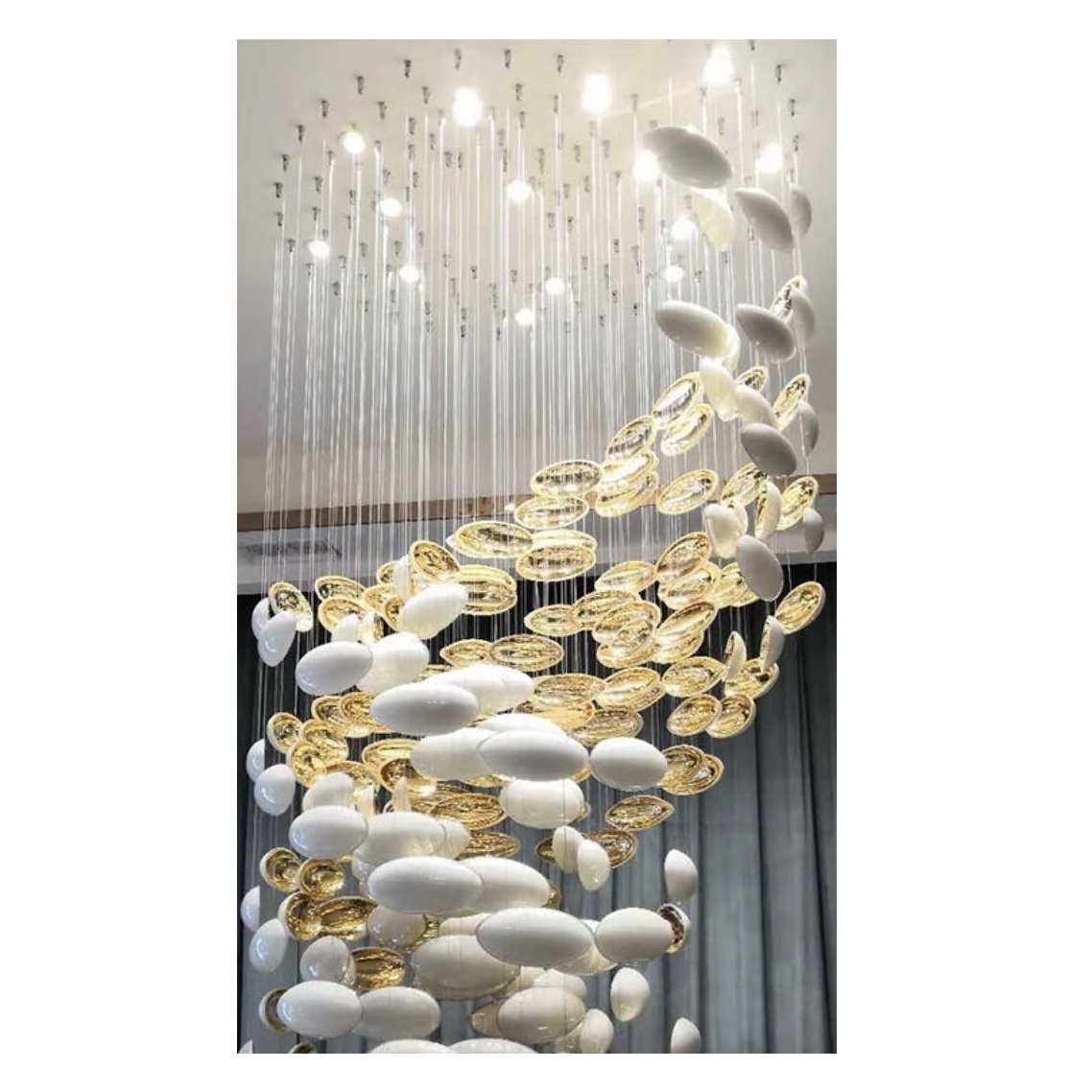 Creative Luxury Designer Postmodern LED Crystal glass Chandelier lighting for staircase living room