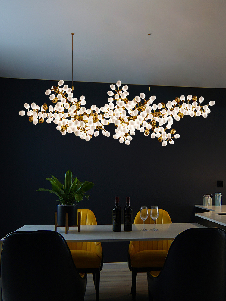 Horizontal Chandelier Custom Luxury Large Grape Glass Ball Pendant Light For Dining Room