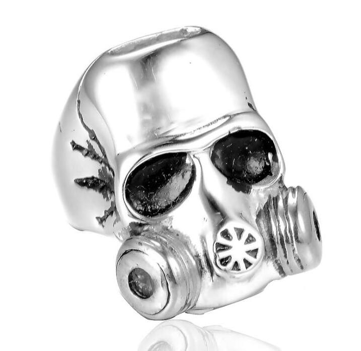 Gas Mask Skull Stainless Steel Punk Gothic Mens Skull Ring