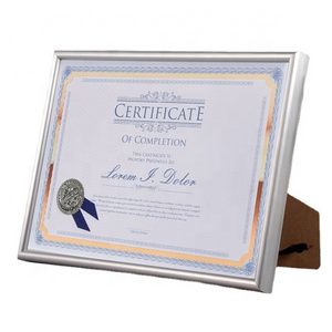 4x6 5x7 8x10 Modern Decorative Business License Certificate Diploma  Alloy Aluminium A4 Photo Frame