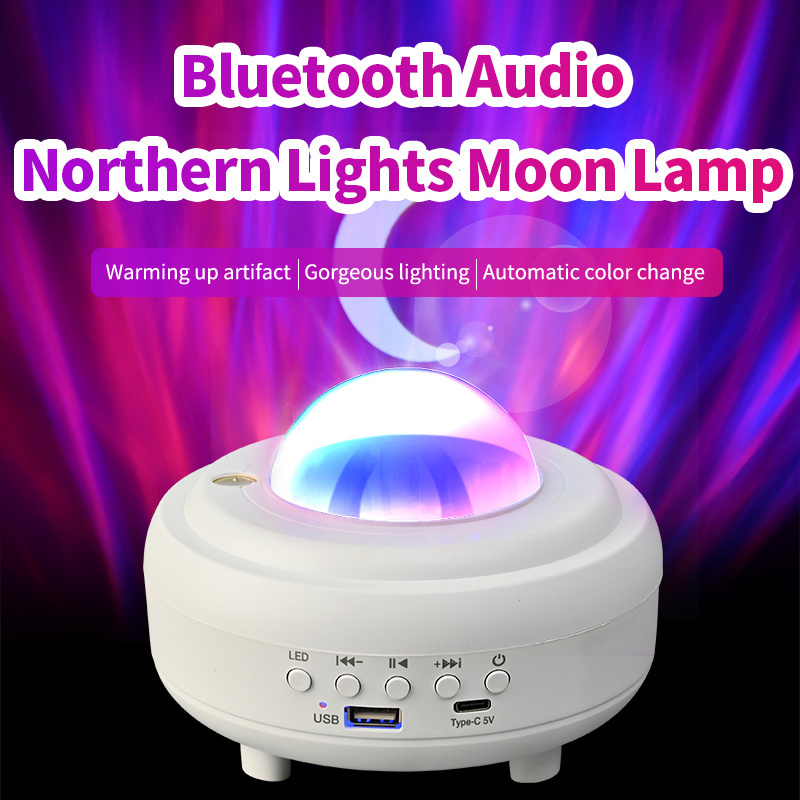 LED table lamp RGB colorful Bluetooth audio bedroom atmosphere magic lantern star projector Northern Lights night light