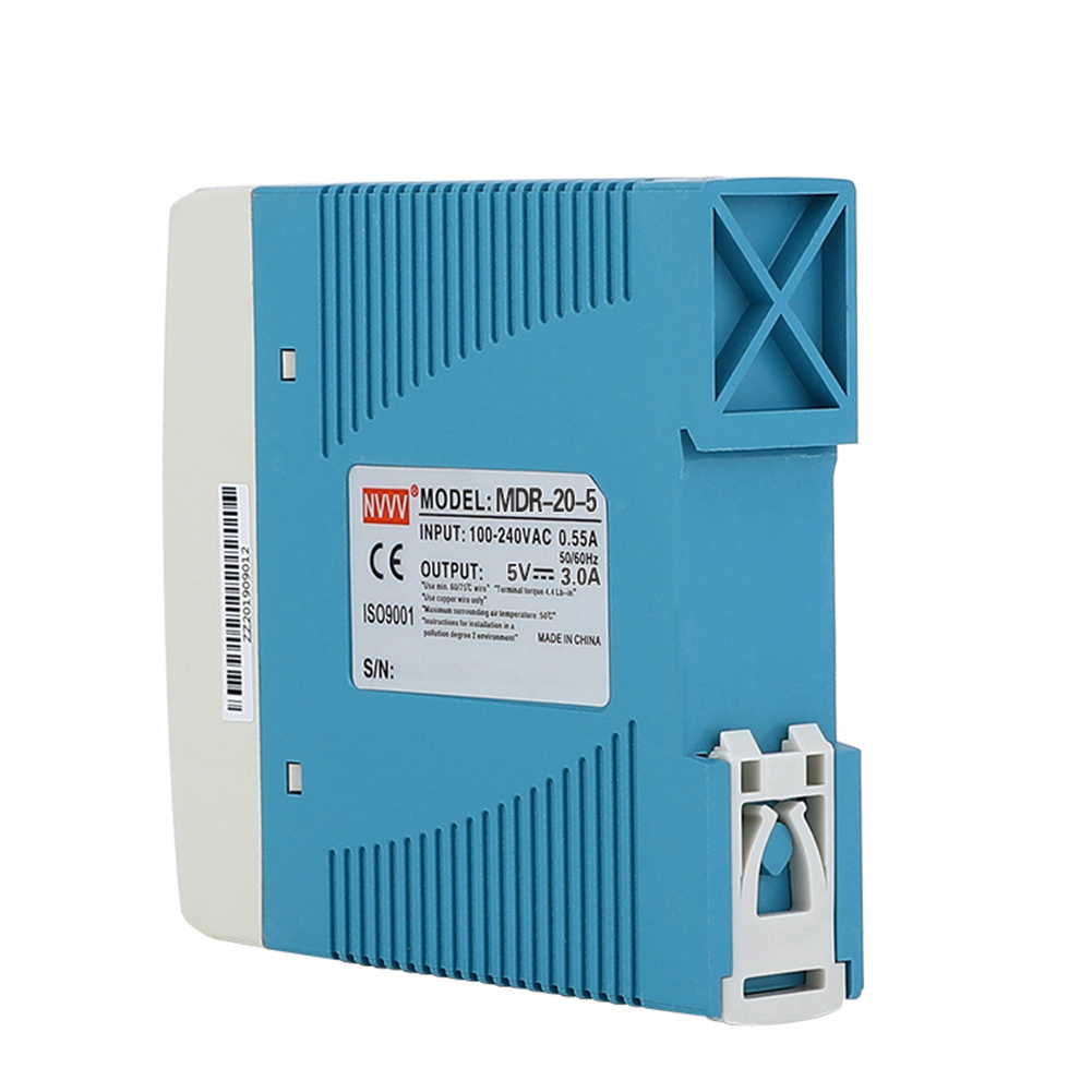 NVVV MDR-20-5  20W 4A 5V/12V/24V dc mini size SMPS plastic case 20w din rail  switch power supply for industrial