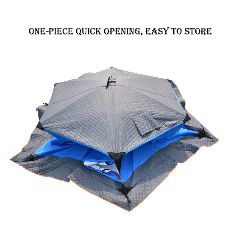 Pop Up custom ice shelter Hexagon sauna tent portable Square hiking insulated camping Automatic ice cube winter fishing tent