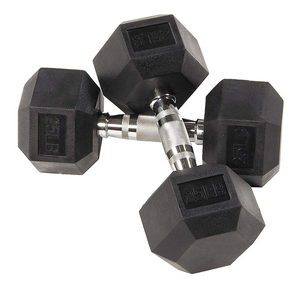 Gym Weight Accessories Hexagonal Rubber-Coated Iron Plating Fixed Rubber Dumbbell Hex With Rack