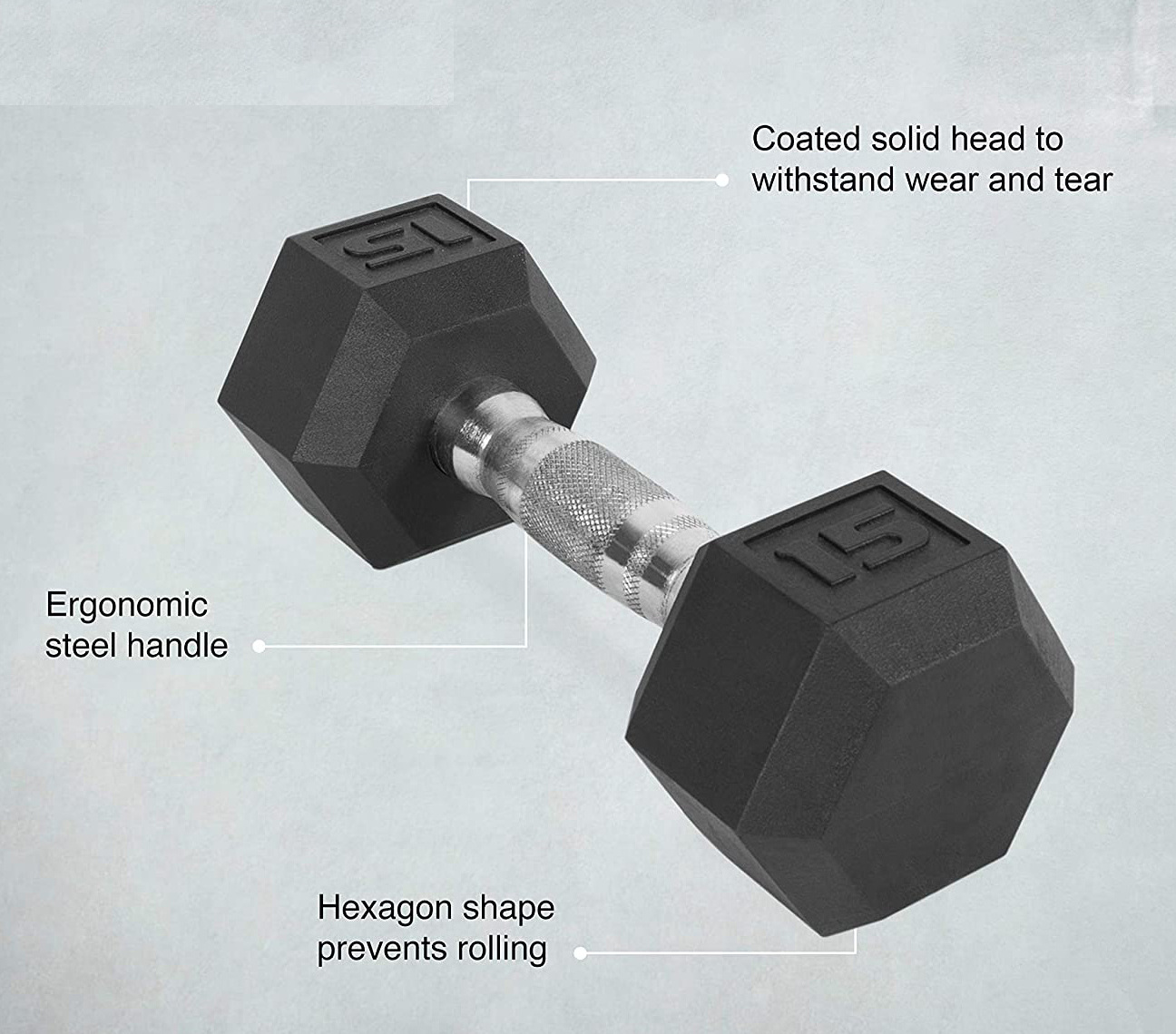 Sport iron grip weights rubber coated dumbbells with metal Handles