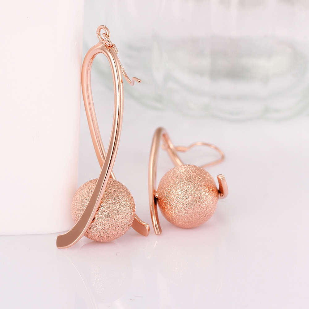 best-selling saudi arabia gold earrings Grind arenaceous gold ball earrings