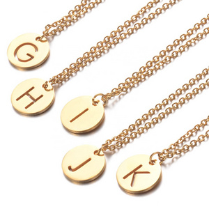 High quality personalized 100% Stainless Steel Gold Filled AZ Initial Name Charm Necklace for Women letter Jewelry Necklace Gift