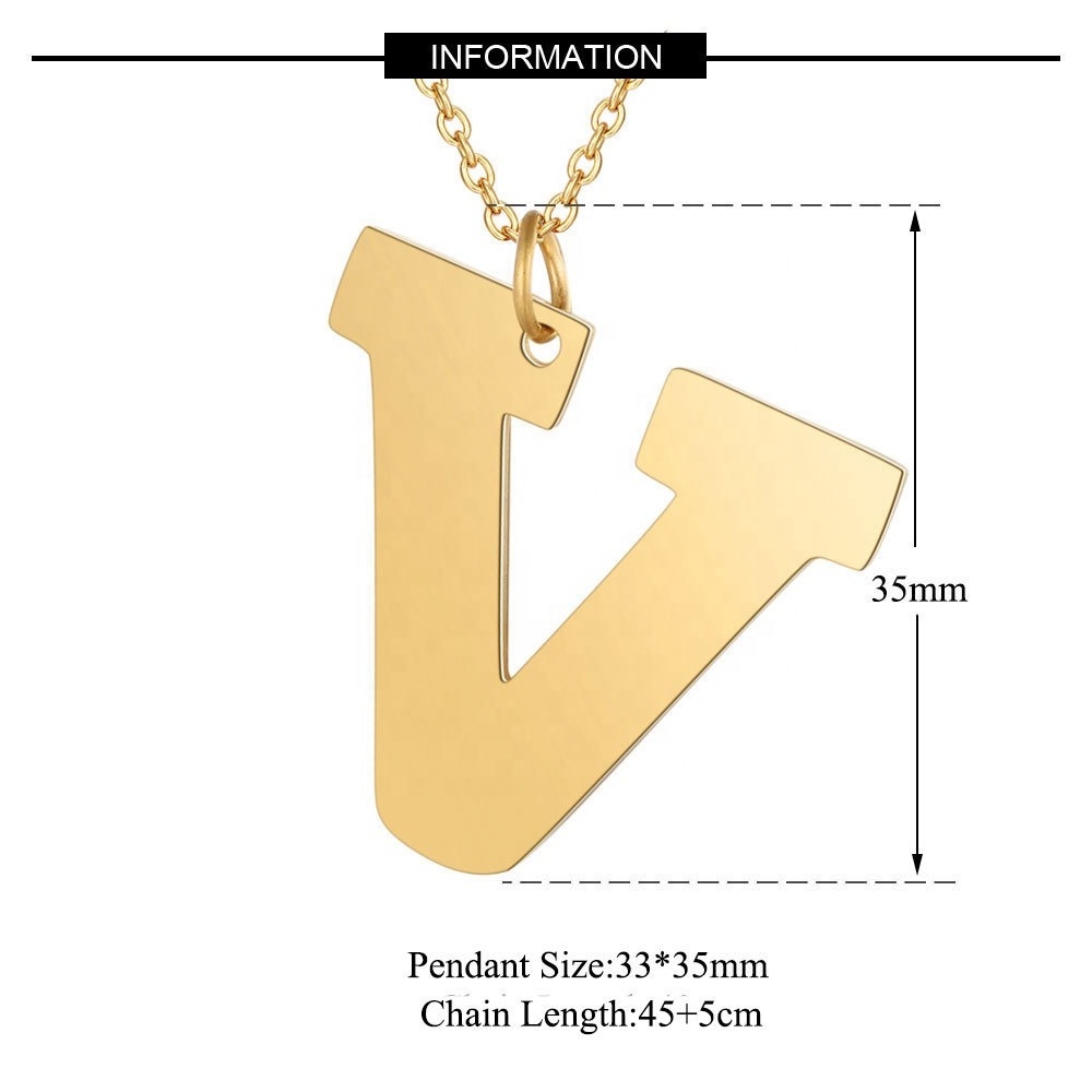 Newest Hot Fashion Letter Necklaces Pendants A to Z Stainless Steel Choker Necklace Women/Men Jewelry Statement Necklace Kolye