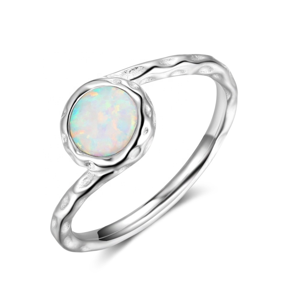 High quality Fashion 925 Sterling Silver Opal Finger Ring designs for girl Girls jewellery rings  3A CZ Ring