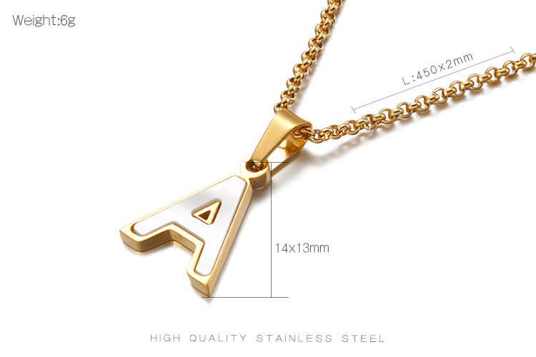 26 Letter Stainless Steel Pendant Necklace For Women Fashion Classic English alphabet letters Necklace For Madam Metal Jewelry