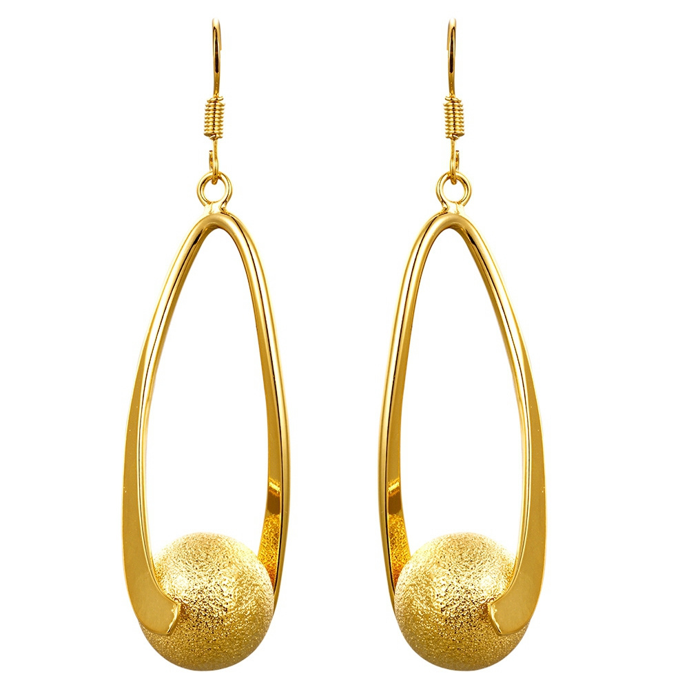 best-selling saudi arabia gold earrings Grind arenaceous gold ball earrings